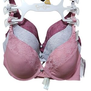 Jessica Simpson Lace Bra Set - Pink and Purple, Gray NEW Size 36c